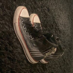 Womens 7.5 converse chuck Taylor blue Jean all star high tops with zipper backs